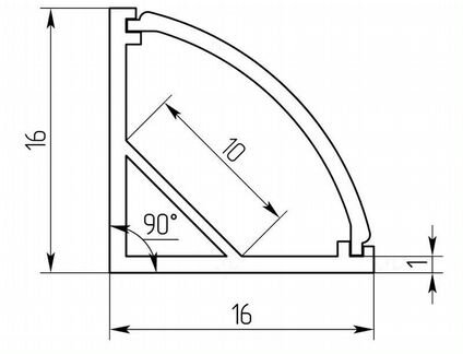 Профиль для светодиодной ленты угловой 2 метра