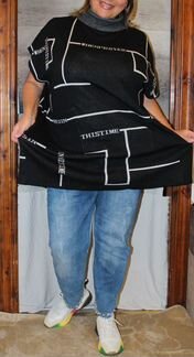 Роскошная туника Абстракция р.48-60.Кашемир