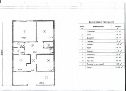 Проект жилого дома площ. 104 м + 19 м веранда