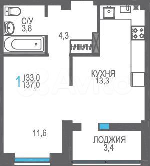 1-к. квартира, 37 м², 7/8 эт.