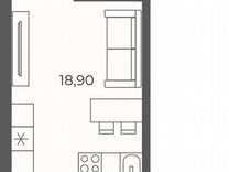 Квартира-студия, 23,8 м², 2/26 эт.