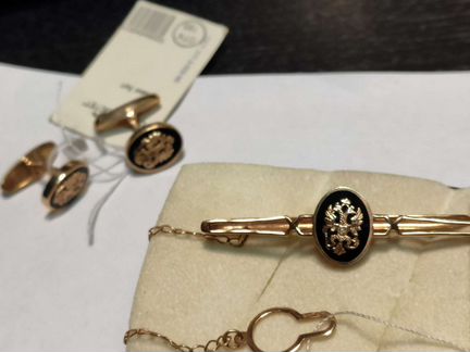 Зажим для галстука и запонки