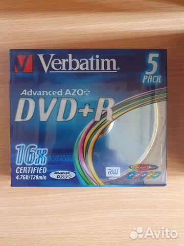 Диски DVD+R Verbatim 4.7Gb 16x 5шт