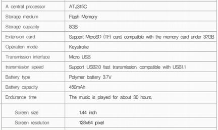 Mp3 плеер 8Gb