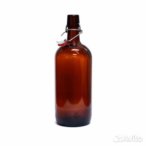 Бутылка с бугельной пробкой, (корич) 1л