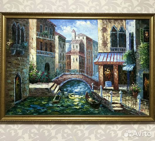 Картина маслом на холсте в раме Италия художник