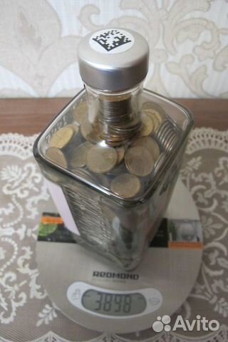 Штоф полный монет 1 рубль 1992 Г. весом 3 кг898