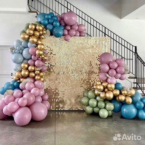 Фотозона из живых пайеток, фон, пайетки