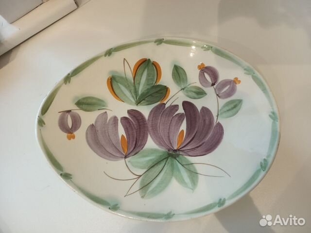 Блюдо тарелка цветы зик, СССР