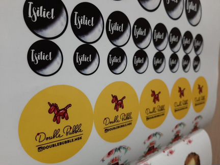 Печать самоклеящихся Этикеток, Наклеек, Стикеров