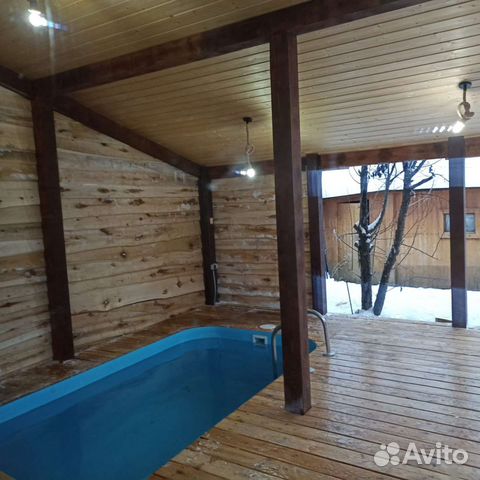 Баня - сауна с уличным бассейном