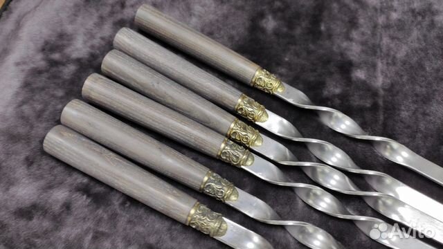 Набор шампуров (ручка мореный дуб, плоские)