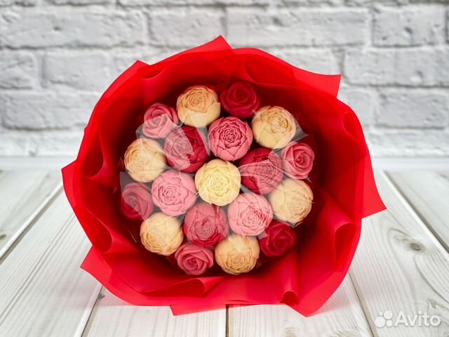 Букет из шоколадных пионов и роз