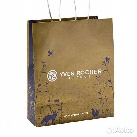 Нарядный крафт-пакет перламутр (Ив Роше)