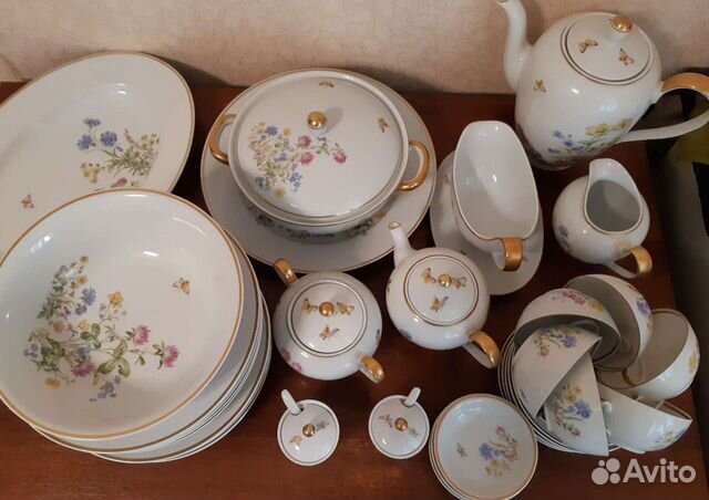 Столово-чайный сервиз на 6 персон (гдр)