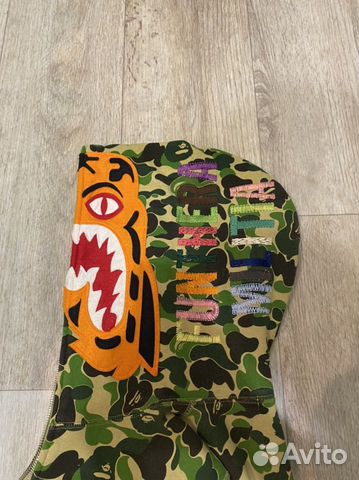 Худи bape ABC Camo Tiger Full Zip Hoodie Green