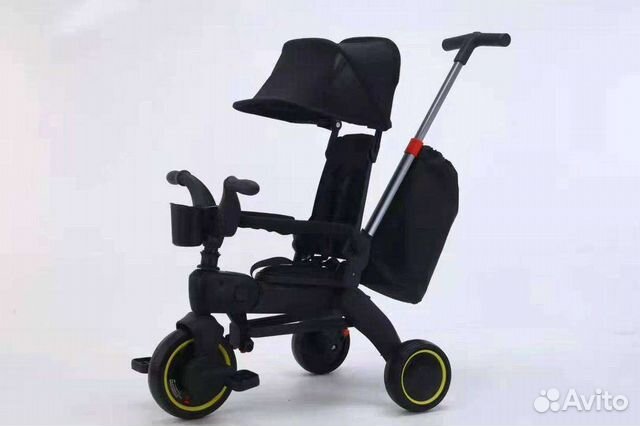 Коляска-велосипед с ручкой, складной
