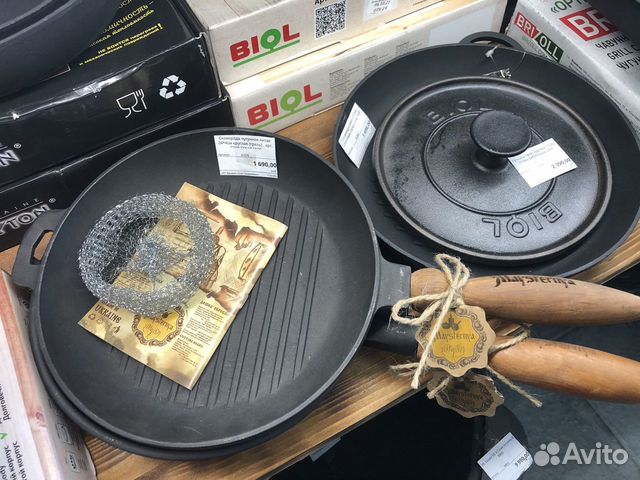 Сковорода гриль чугунная 24 см