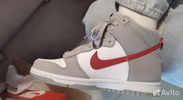 Nike Dunk High Athletic Club Grey Red (GS)