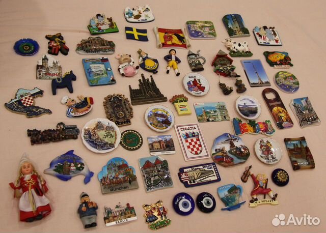 Коллекция магнитов на холодильник, из Европы