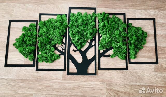 Панно Дерево со мхом 120*55