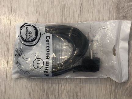 Кабель питания Schuko- C13, 6А, с заземлением 1,8м