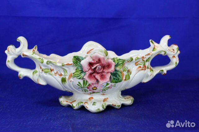 Старинная фарфоровая Ваза Корзинка Фруктовница Кон