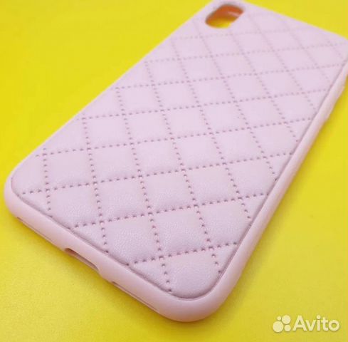 Кожаный чехол на iPhone X/XS розовый