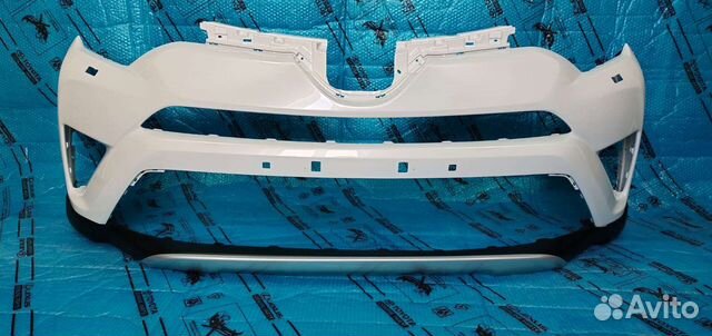 Бампер RAV4 4 белый с губой и спойлером 2015-2019