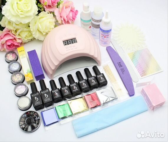 Набор для маникюра и дизайна ногтей с лампой SUN
