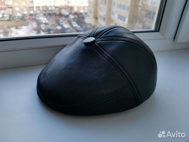 Новая мужская кожаная кепка