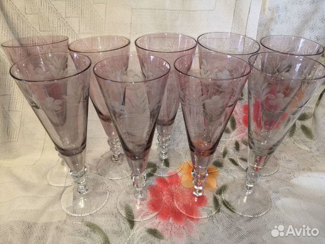 Бокалы фужеры Свадебный Горошкин 1кдо Стекло СССР