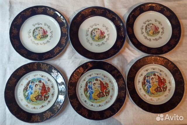 Чешский Thun фарфор Мадонна кобальт/ Gold 24К