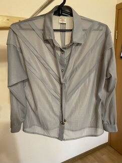 Блузка серебряная 46 р/М оверсайз