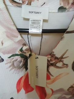 Туника белая с рисунком, трикотажная