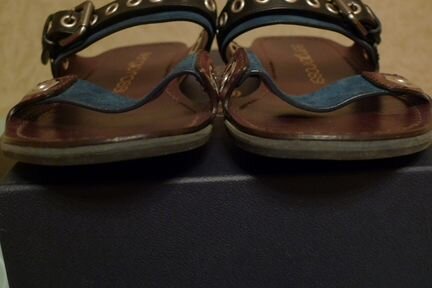 Sergio Rossi Кожаные шлепанцы на резиновой подошве