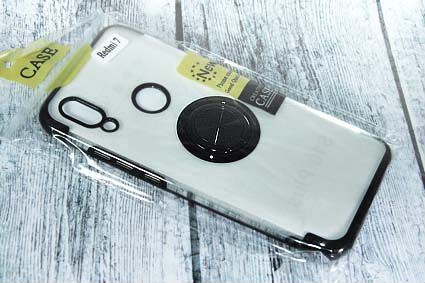 Чехол-накладка для xiaomi Redmi 7 electroplated TPU кольцо черный