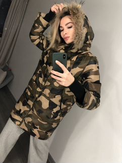 Пуховик камуфляжный