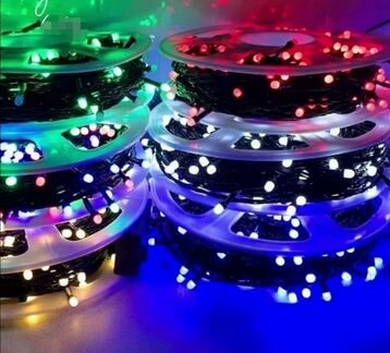 Уличная гирлянда. Нить в катушке