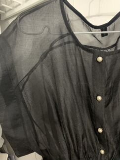 Блузка из органзы черная