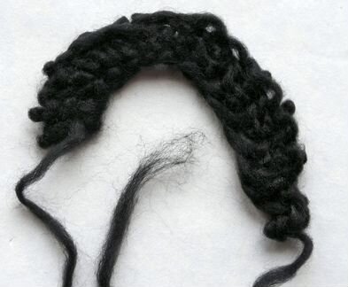 Пряжа черная 240г синтетич, д/валяние, картин и др