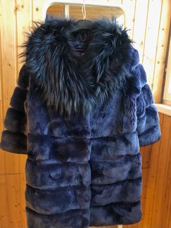 Шуба из меха лисы и норки + перчатки в подарок