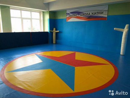 Борцовское покрытие 6*6 м для Самбо, карманы