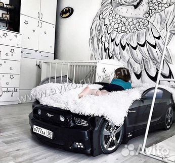 Кровать машина Мустанг+ черный