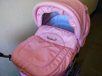 Коляска Reindeer Leather Collection 2 в 1, розовая