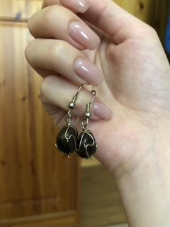 Комплект ожерелье и серьги из натуральных камней