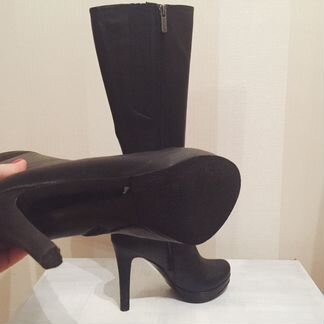 Чёрные кожаные сапоги Gode plus