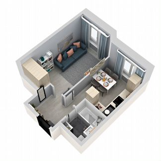 2-к квартира, 37 м², 19/21 эт.