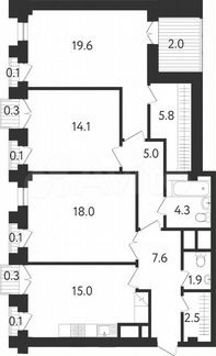 3-к квартира, 99.8 м², 4/10 эт.