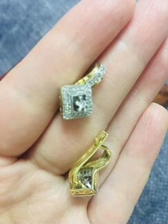 Серьги бриллиант и золото